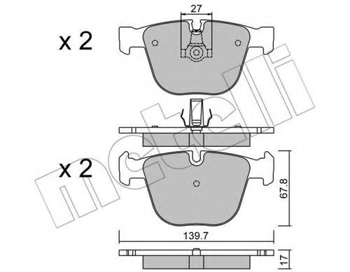 Imagine set placute frana,frana disc METELLI 22-0773-9