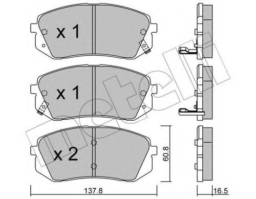 Imagine set placute frana,frana disc METELLI 22-0783-0