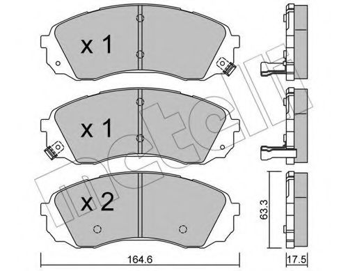 Imagine set placute frana,frana disc METELLI 22-0785-0