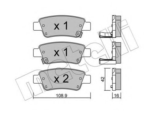 Imagine set placute frana,frana disc METELLI 22-0790-0