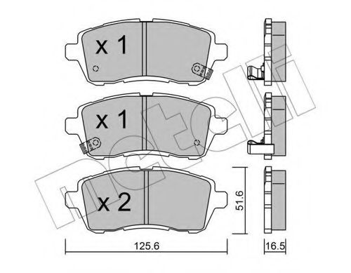 Imagine set placute frana,frana disc METELLI 22-0793-1