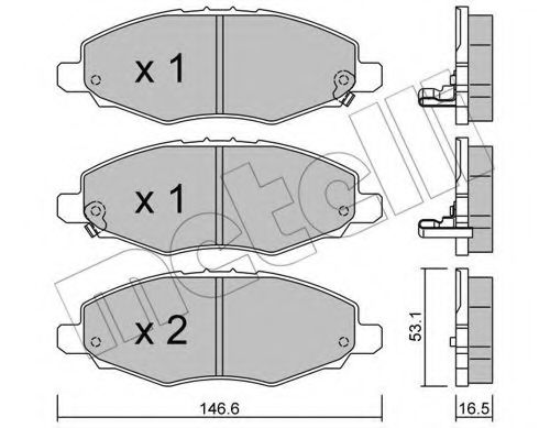 Imagine set placute frana,frana disc METELLI 22-0798-0