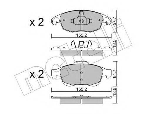 Imagine set placute frana,frana disc METELLI 22-0800-0