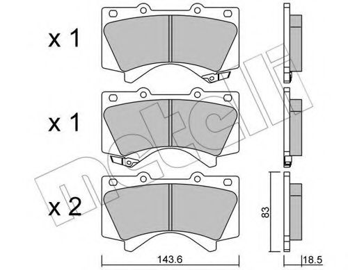 Imagine set placute frana,frana disc METELLI 22-0821-0