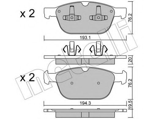 Imagine set placute frana,frana disc METELLI 22-0834-0