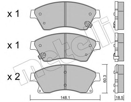 Imagine set placute frana,frana disc METELLI 22-0838-0