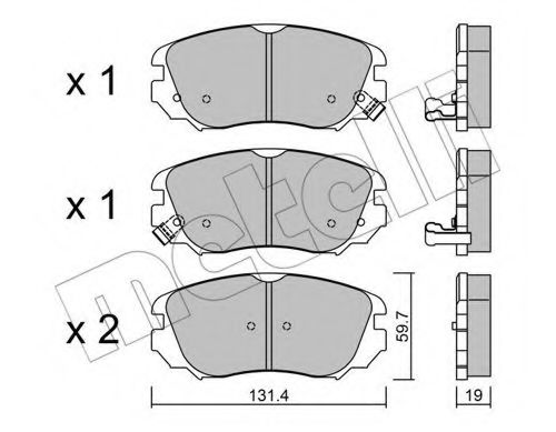 Imagine set placute frana,frana disc METELLI 22-0841-0