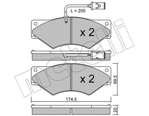 Imagine set placute frana,frana disc METELLI 22-0849-0