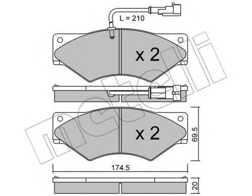 Imagine set placute frana,frana disc METELLI 22-0849-1