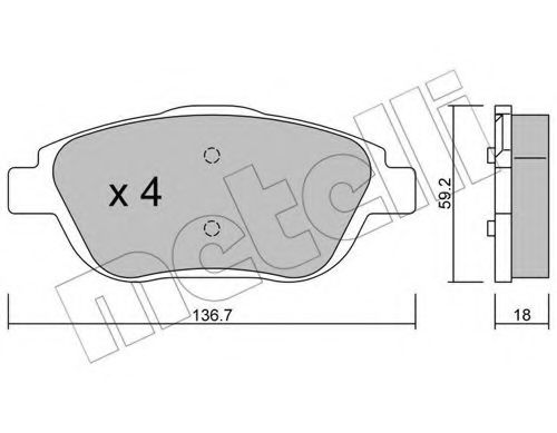 Imagine set placute frana,frana disc METELLI 22-0852-0