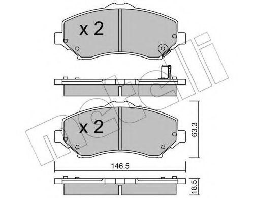 Imagine set placute frana,frana disc METELLI 22-0862-1