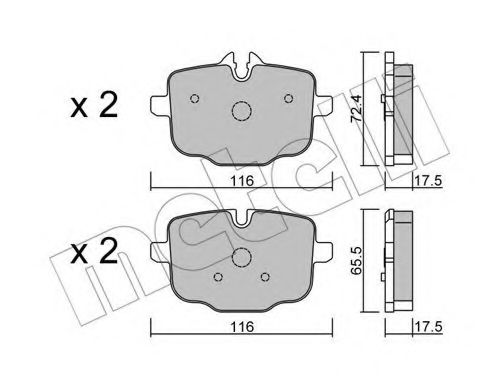 Imagine set placute frana,frana disc METELLI 22-0921-0