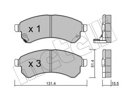 Imagine set placute frana,frana disc METELLI 22-0931-0