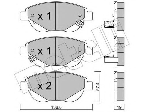 Imagine set placute frana,frana disc METELLI 22-0948-1