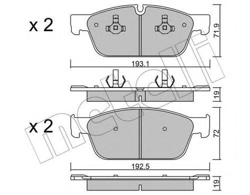 Imagine set placute frana,frana disc METELLI 22-0967-0