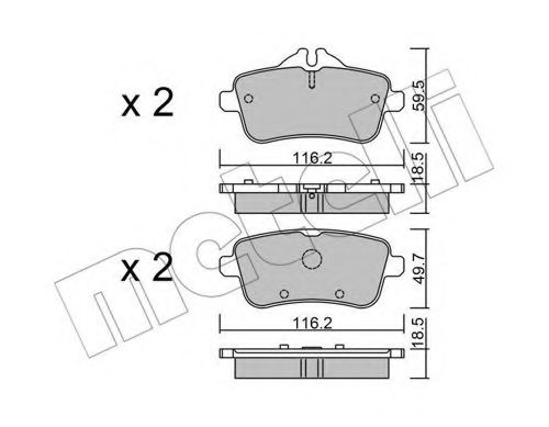 Imagine set placute frana,frana disc METELLI 22-0968-0