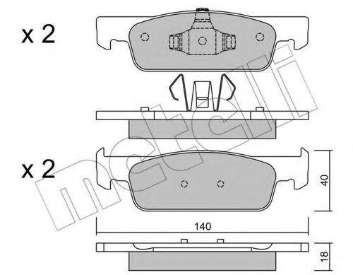 Imagine set placute frana,frana disc METELLI 22-0975-0