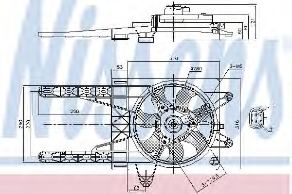 Imagine Ventilator, radiator NISSENS 85013