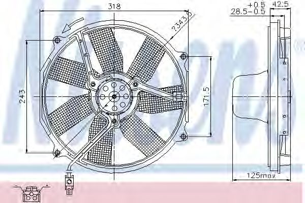 Imagine Ventilator, radiator NISSENS 85151