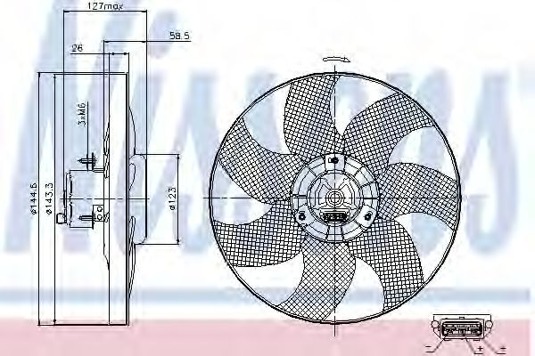 Imagine Ventilator, radiator NISSENS 85542