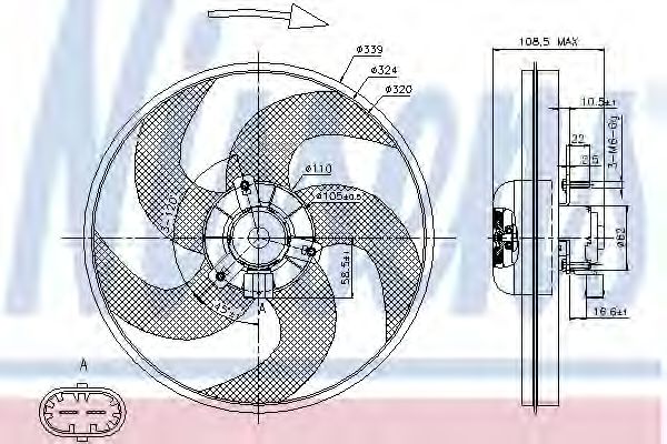 Imagine Ventilator, radiator NISSENS 85672