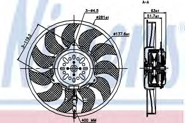 Imagine Ventilator, radiator NISSENS 85692