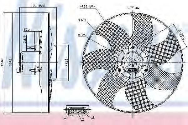 Imagine Ventilator, radiator NISSENS 85698