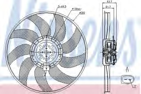 Imagine Ventilator, radiator NISSENS 85728