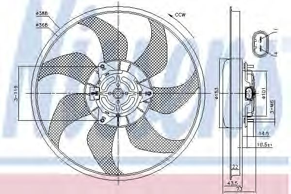 Imagine Ventilator, radiator NISSENS 85776