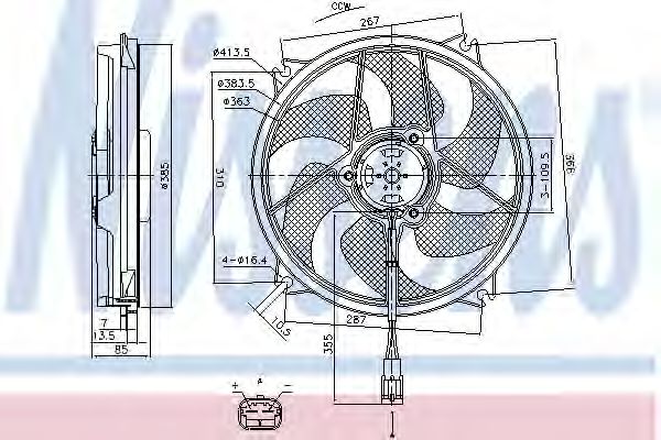 Imagine Ventilator, radiator NISSENS 85790