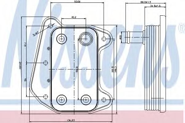 Imagine Radiator ulei, ulei motor NISSENS 90622