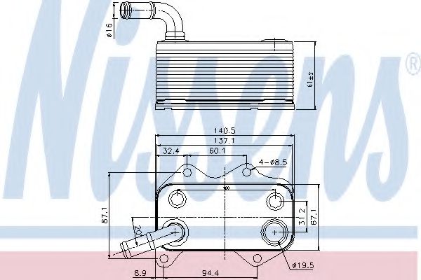 Imagine Radiator ulei, ulei motor NISSENS 90660