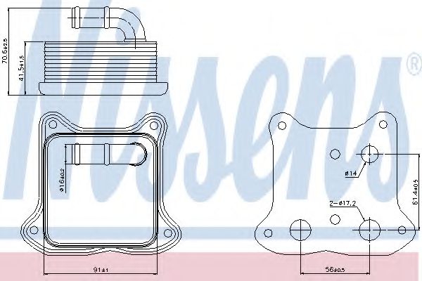 Imagine Radiator ulei, ulei motor NISSENS 90680