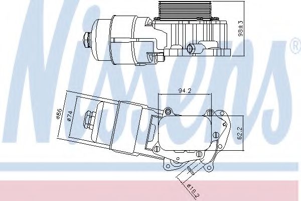 Imagine Radiator ulei, ulei motor NISSENS 90703