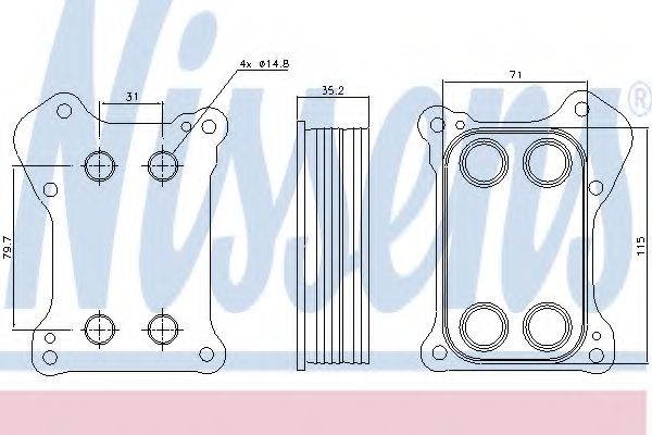 Imagine Radiator ulei, ulei motor NISSENS 90806