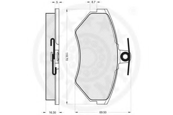 Imagine set placute frana,frana disc OPTIMAL 10170