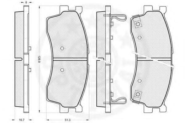 Imagine set placute frana,frana disc OPTIMAL 10477