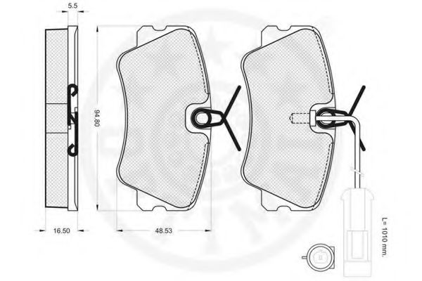 Imagine set placute frana,frana disc OPTIMAL 12057