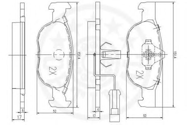 Imagine set placute frana,frana disc OPTIMAL 12069