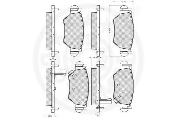 Imagine set placute frana,frana disc OPTIMAL 12081