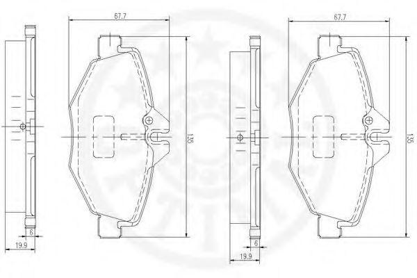 Imagine set placute frana,frana disc OPTIMAL 12127