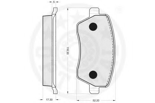 Imagine set placute frana,frana disc OPTIMAL 12131