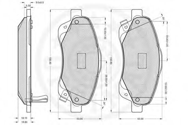 Imagine set placute frana,frana disc OPTIMAL 12160