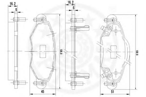 Imagine set placute frana,frana disc OPTIMAL 12170