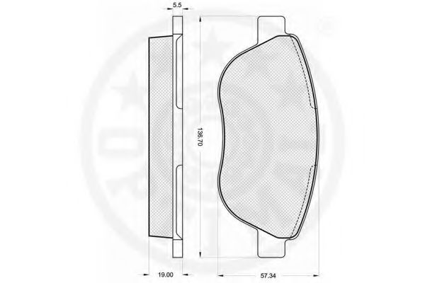 Imagine set placute frana,frana disc OPTIMAL 12211