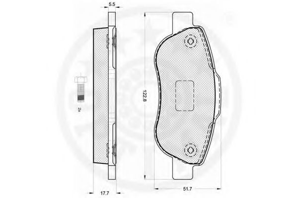 Imagine set placute frana,frana disc OPTIMAL 12226