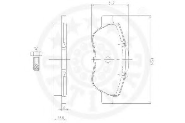 Imagine set placute frana,frana disc OPTIMAL 12227