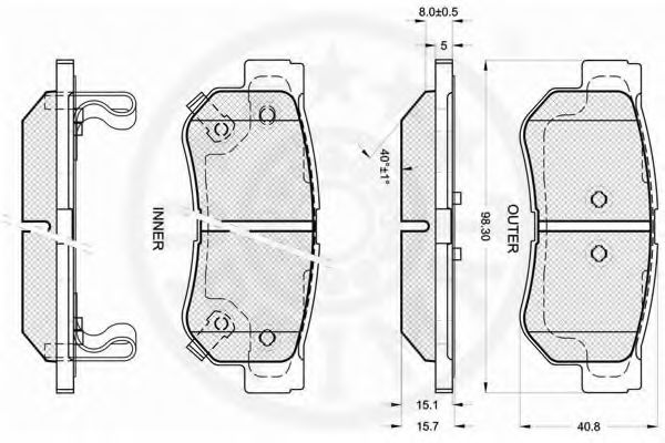 Imagine set placute frana,frana disc OPTIMAL 12268