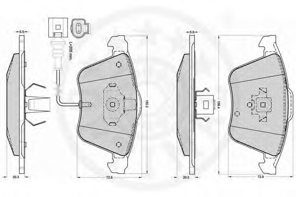 Imagine set placute frana,frana disc OPTIMAL 12271