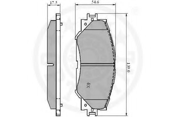 Imagine set placute frana,frana disc OPTIMAL 12310